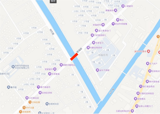 碧溪街道新溪路北小塘桥封闭施工公告