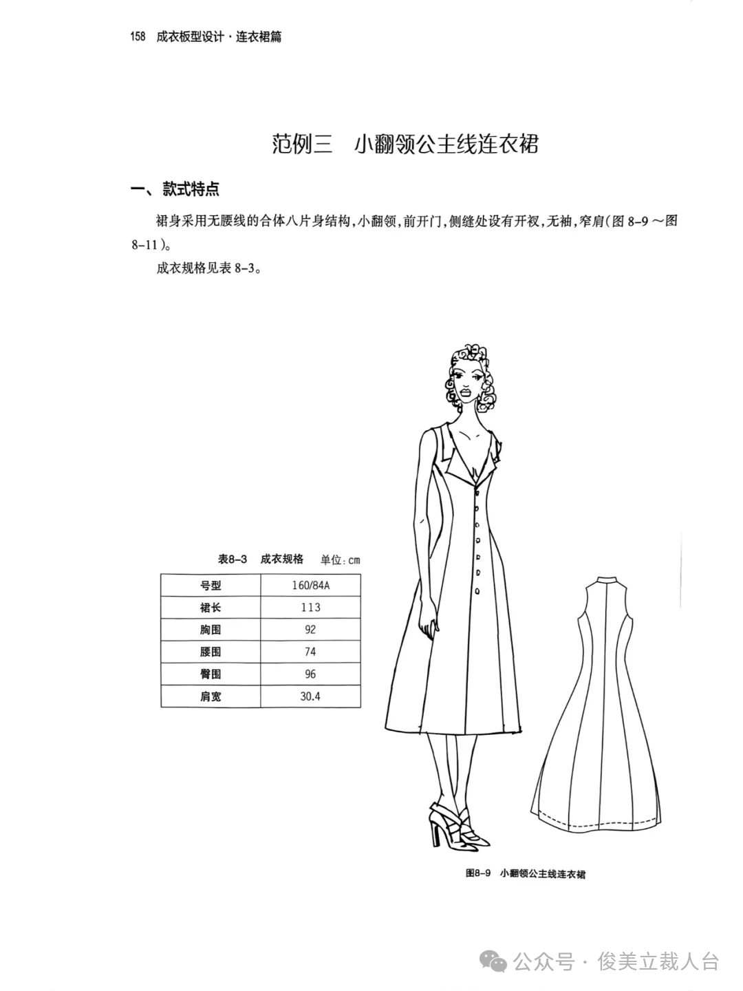 制版世界|翻领公主线连衣裙