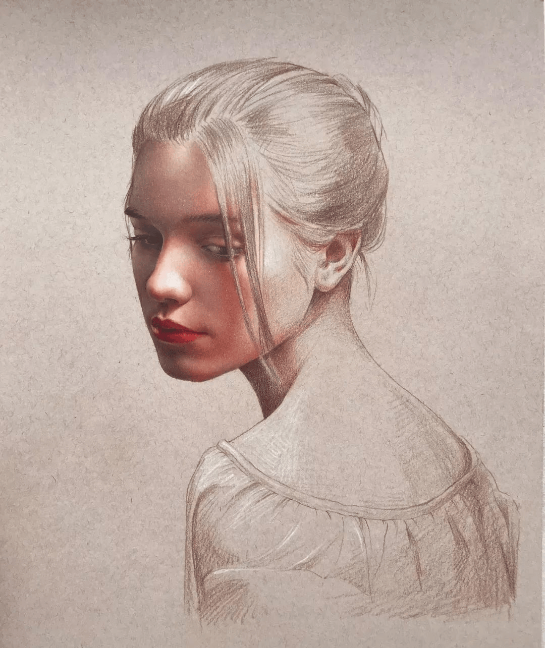 如何画好一组彩铅人物头像!