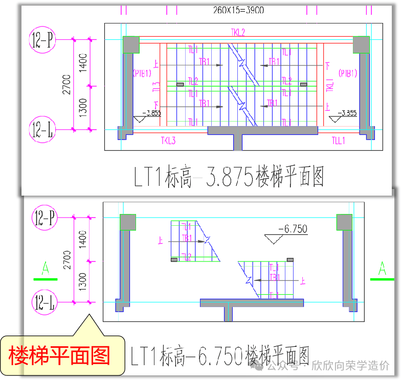 单跑楼梯cad平面图图片