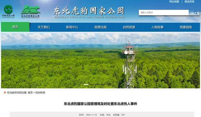 东北虎豹国家公园回应"东北虎伤人事件"