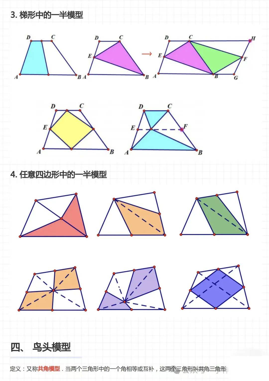 小学奥数必备八大几何模型干货资料建议收藏