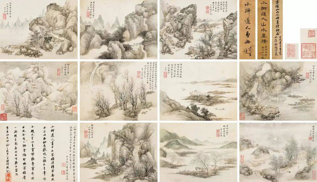 方士庶仿古山水十开，灵秀跌宕_小师_气韵_书法