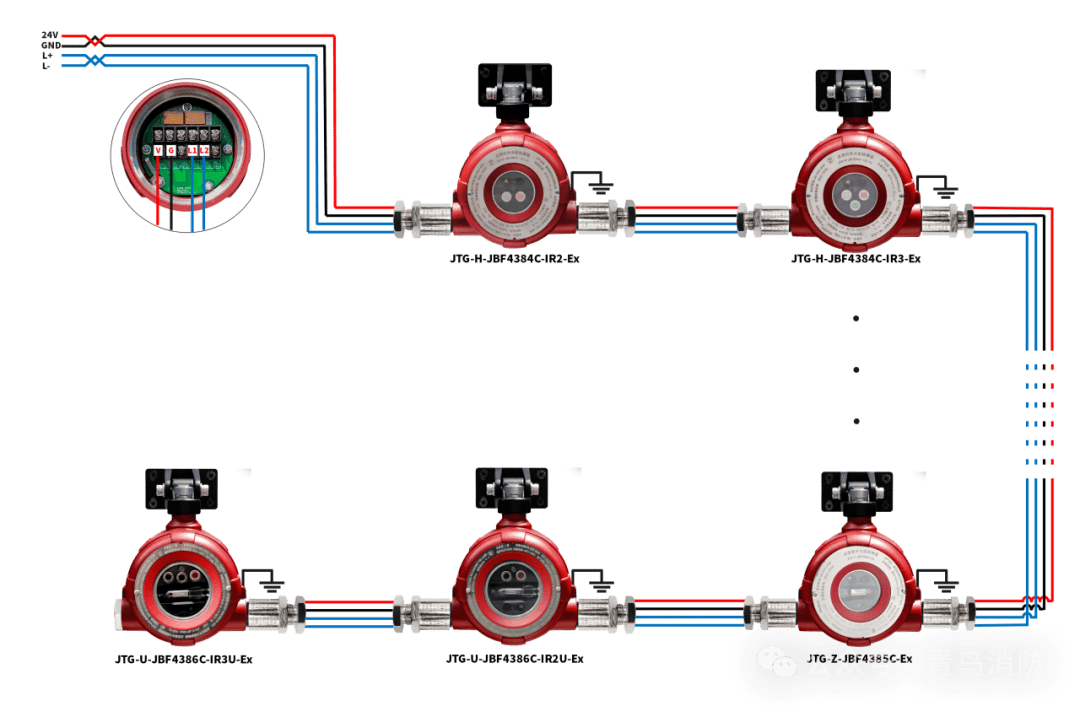 红外火焰探测器接线图图片