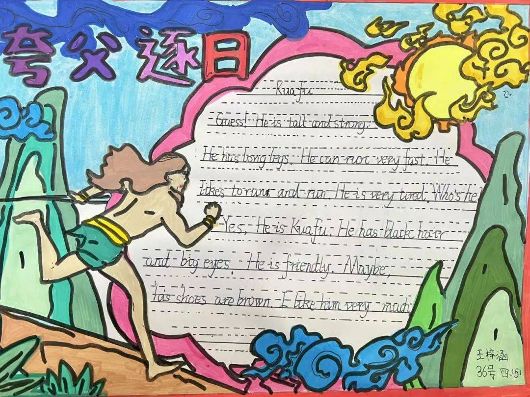 大量时间和精力,积极找老师反复修改文本,不断完善手抄报中的英文介绍