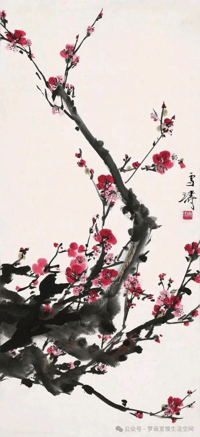 王雪涛笔下46幅梅花盛放,疏影横斜,暗香浮动