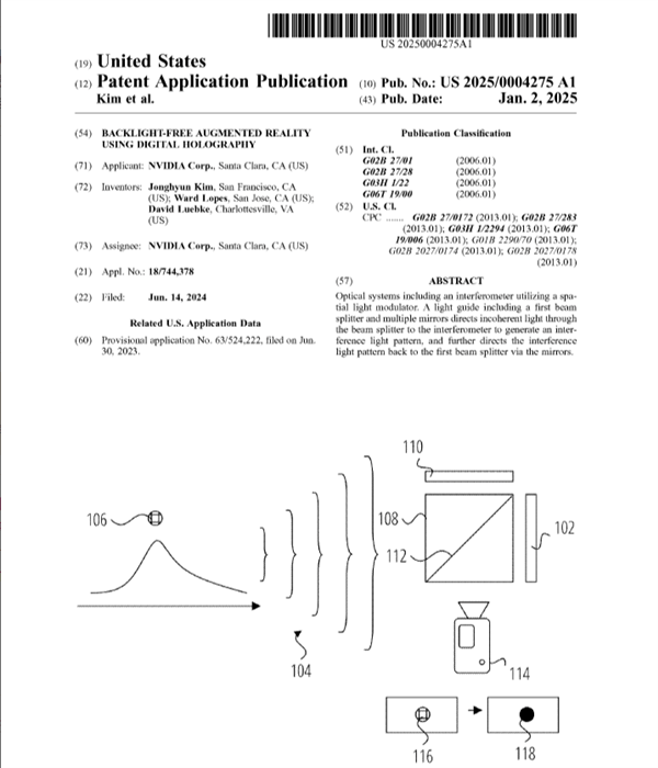 英伟达新AR眼镜专利：摒弃背光系统，采用先进全息技术