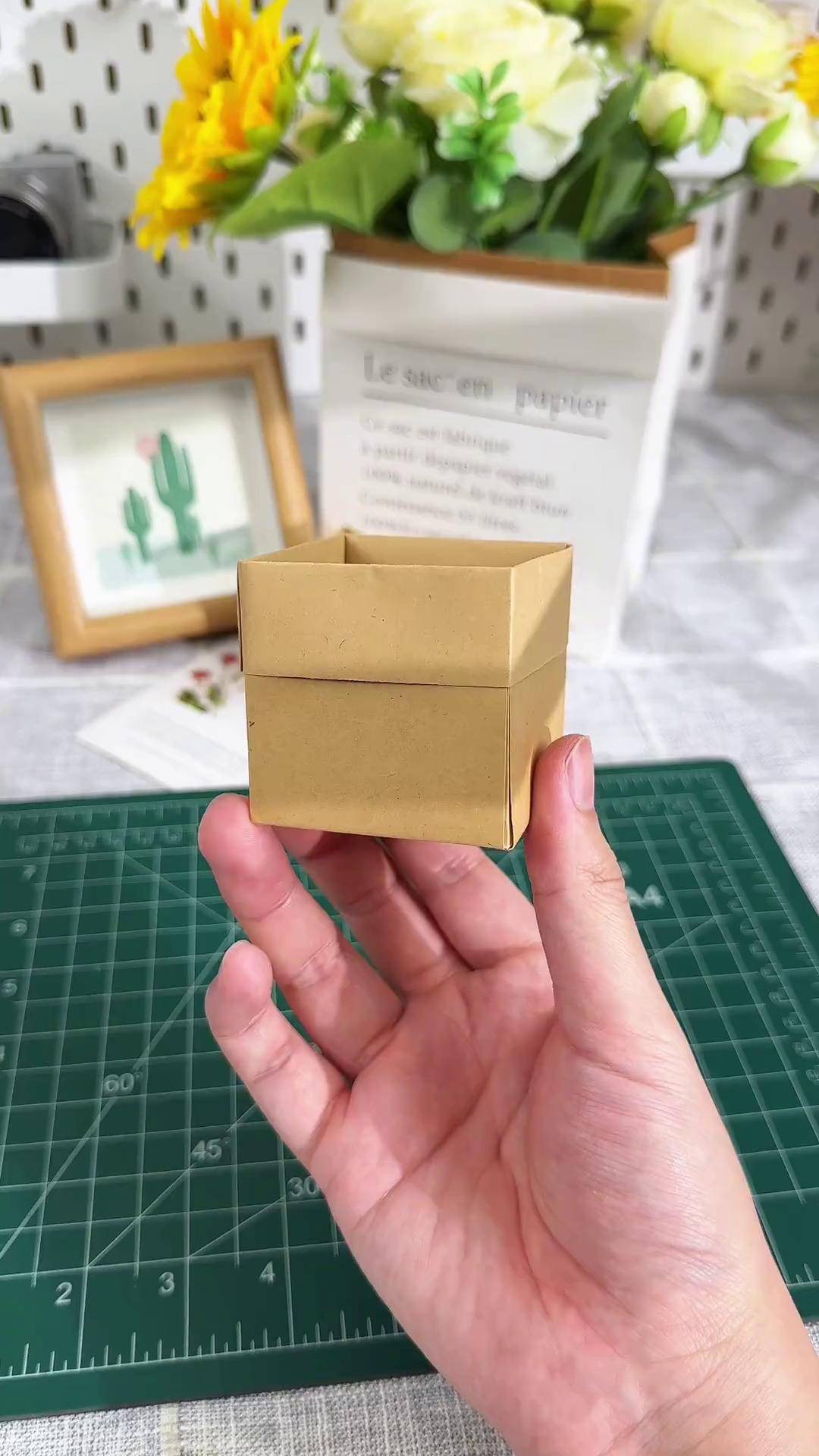 教你用a4纸,做个立方体收纳盒,简约好看又实用手工diy 折纸 收纳盒