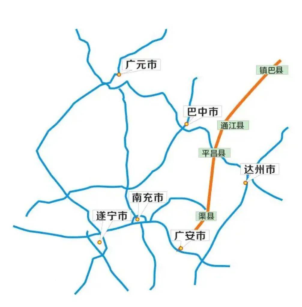 镇巴至广安高速路线图图片