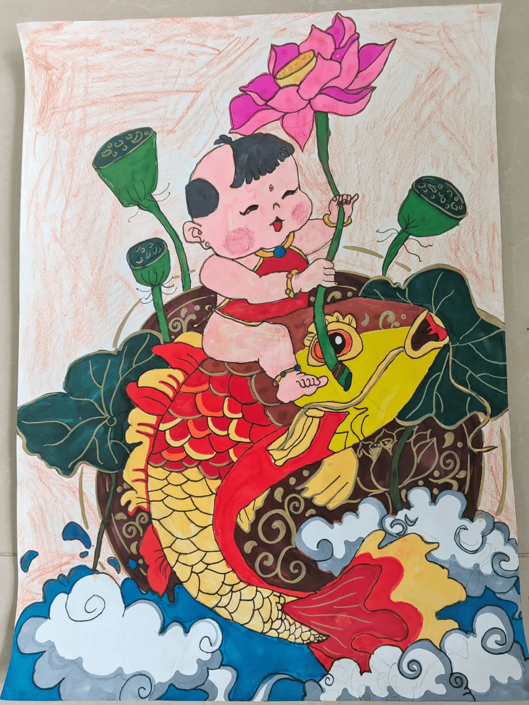 "莲年有余"河东区学生主题年画作品展