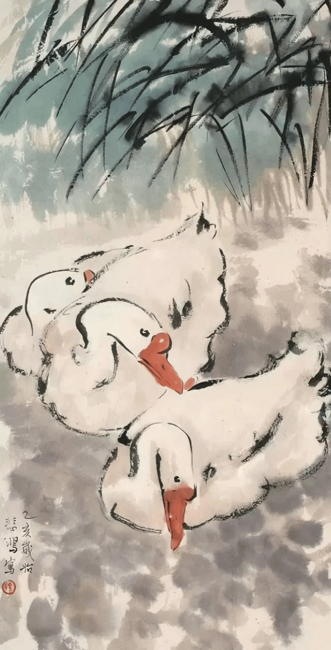 西画_白鹅_国画