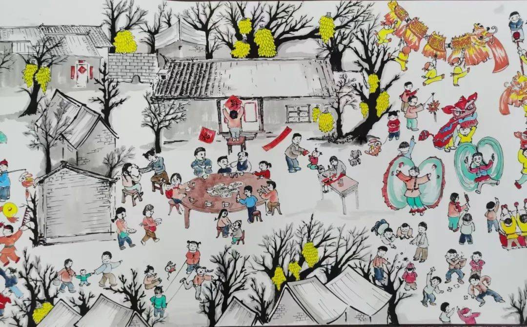 "春节"主题绘画