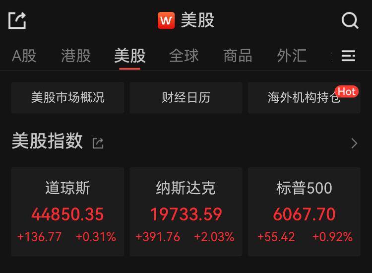 美股三大指数全线收涨，英伟达涨超8%