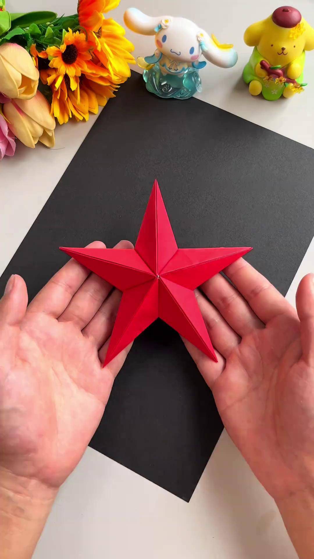 国庆节快到了和孩子一起来折个五角星幼儿园手工手工diy国庆节手工