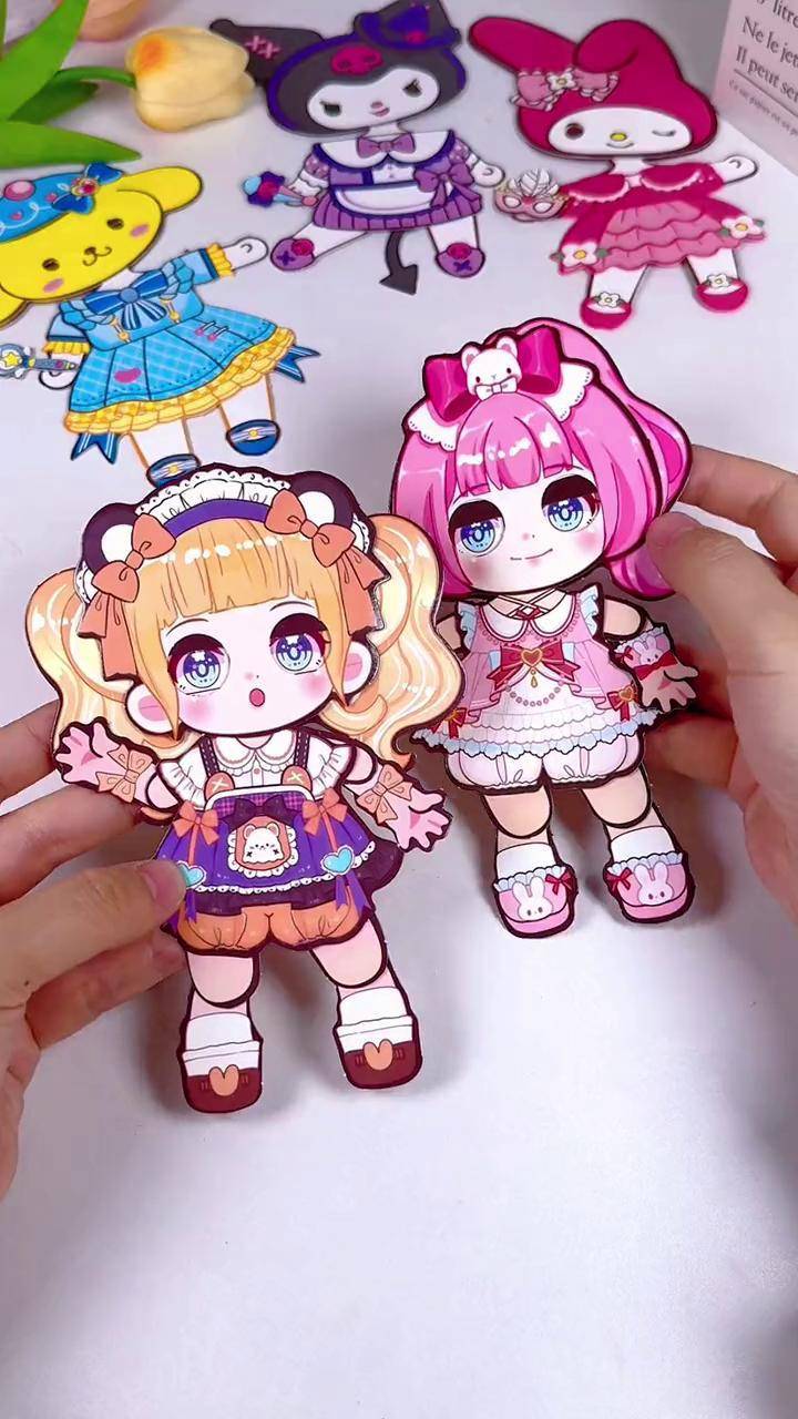 会眨眼睛,手脚还会动的纸偶娃娃太好玩啦,9块9就能到手10个手工diy