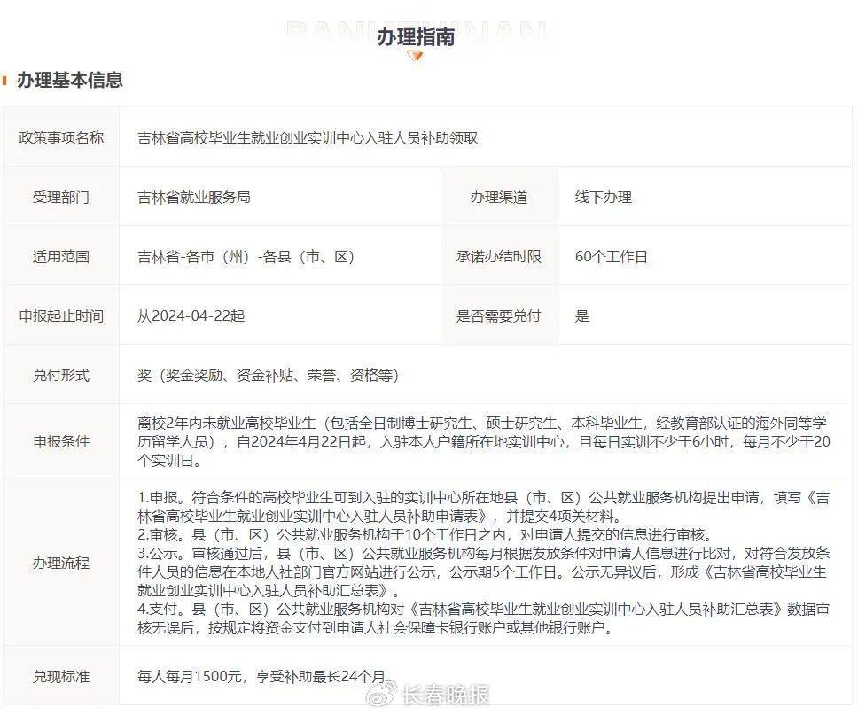 每月1500元！长春这些人可领！