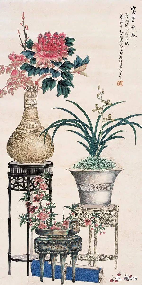 国画中的盆景太美啦