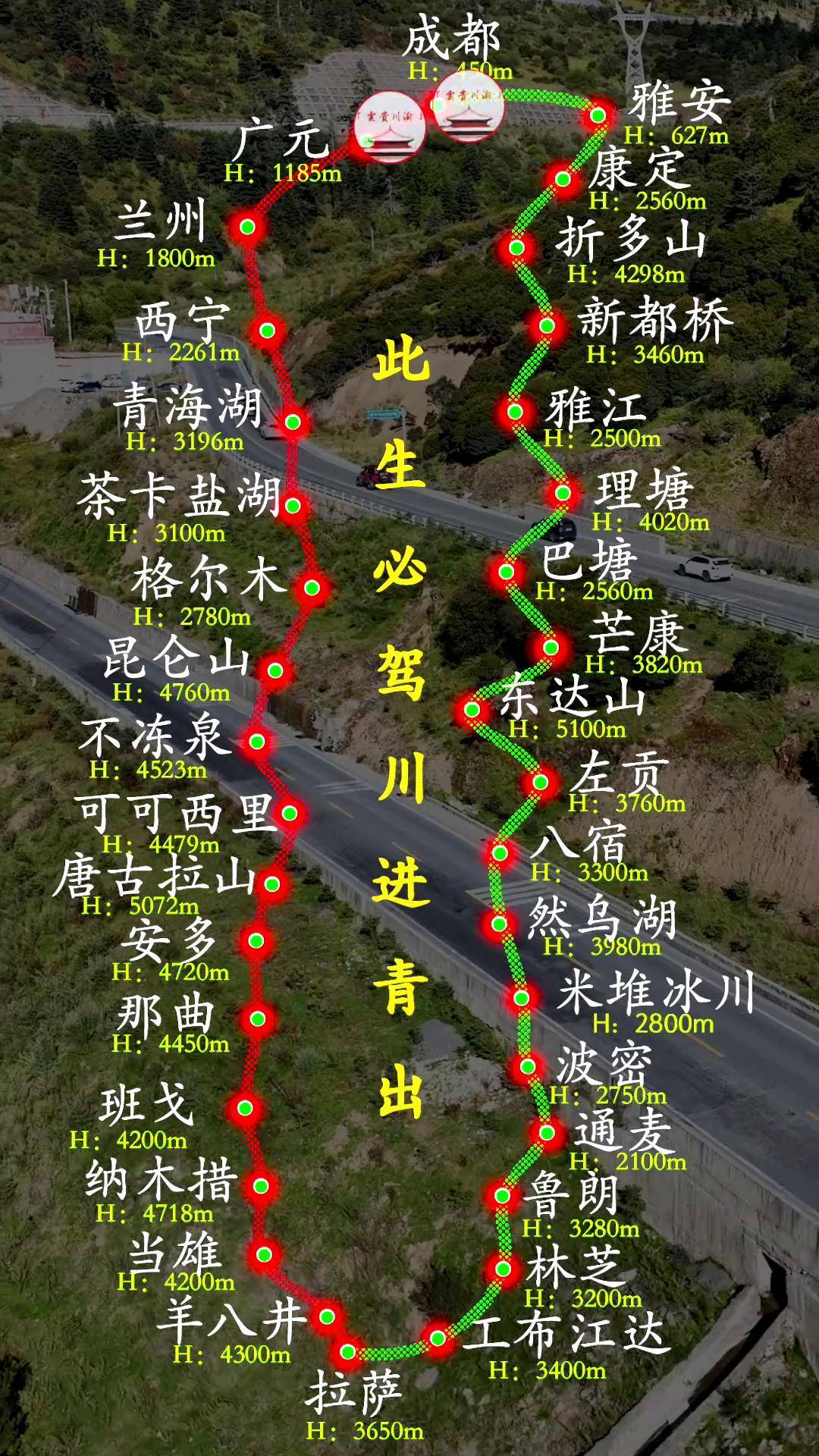 川进青出自驾大环线路线图 318川藏线 自驾西藏 109青藏线 自驾游