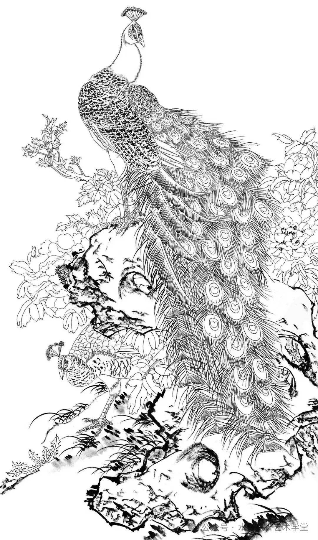 《国色天香翠羽生辉》绘制步骤