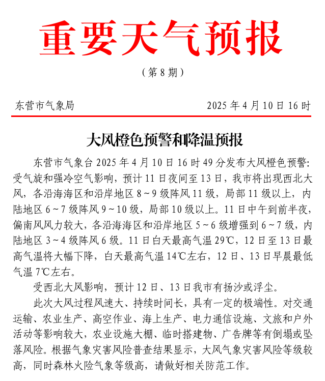 东营天气今日情况