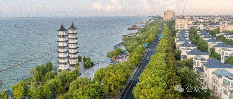 七都双塔与双塔桥_太湖_湿地_拱桥