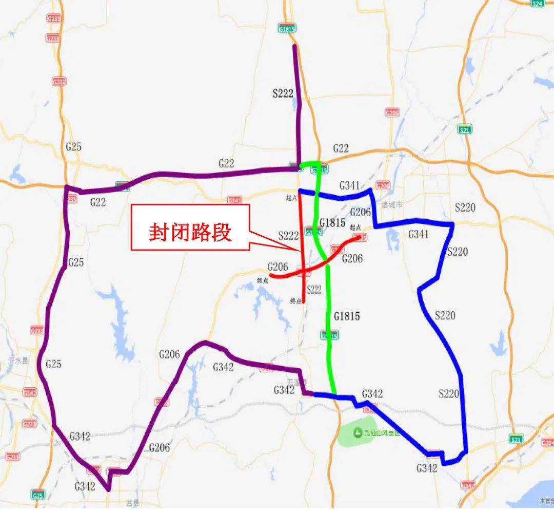 g22青兰高速g1815潍日高速g342日凤线路线1