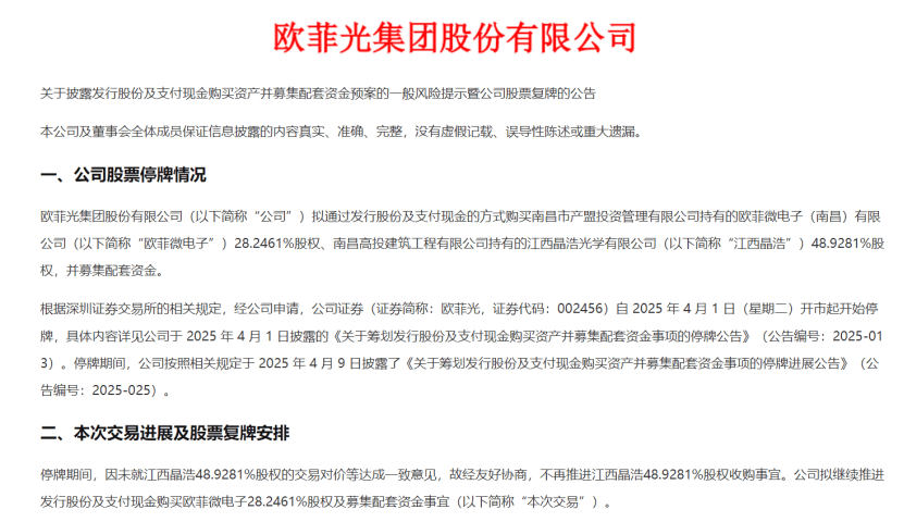 欧菲光，诡异重组