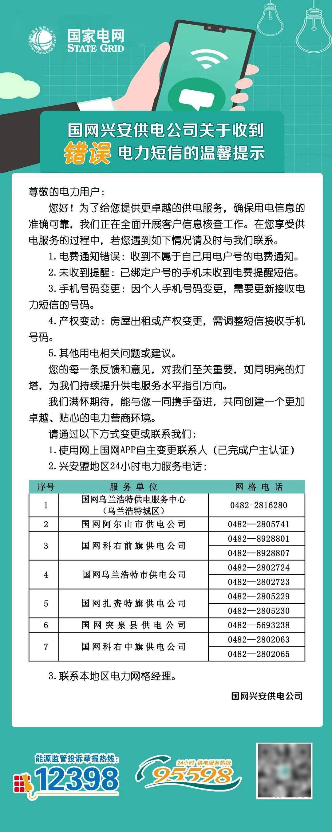 电力公司安全用电短信提醒