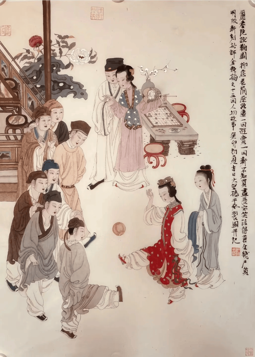 这里设计了小型足球网,还原古代蹴鞠场景