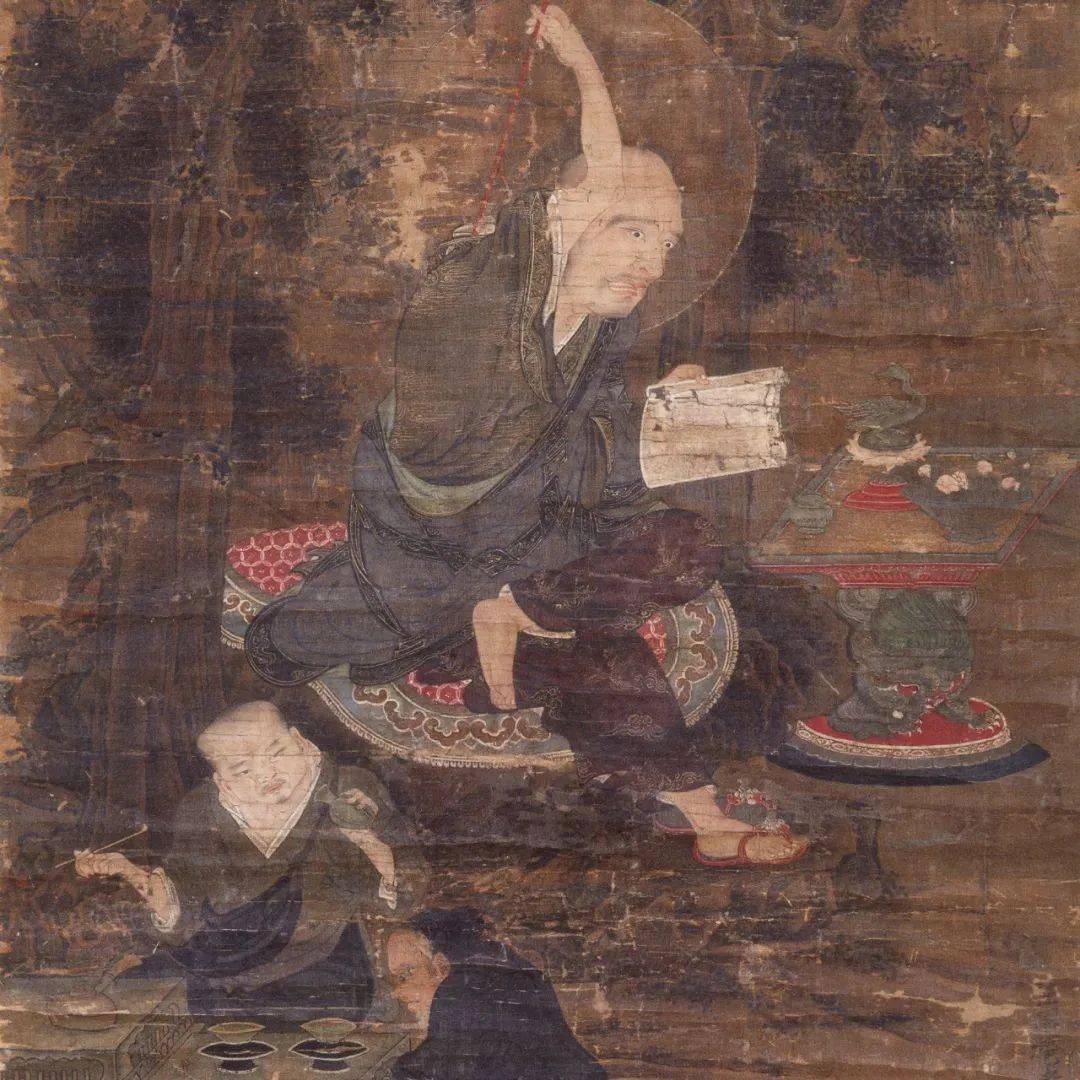赏析|南宋陆仲渊(传)读经罗汉图_空间_人物_服饰