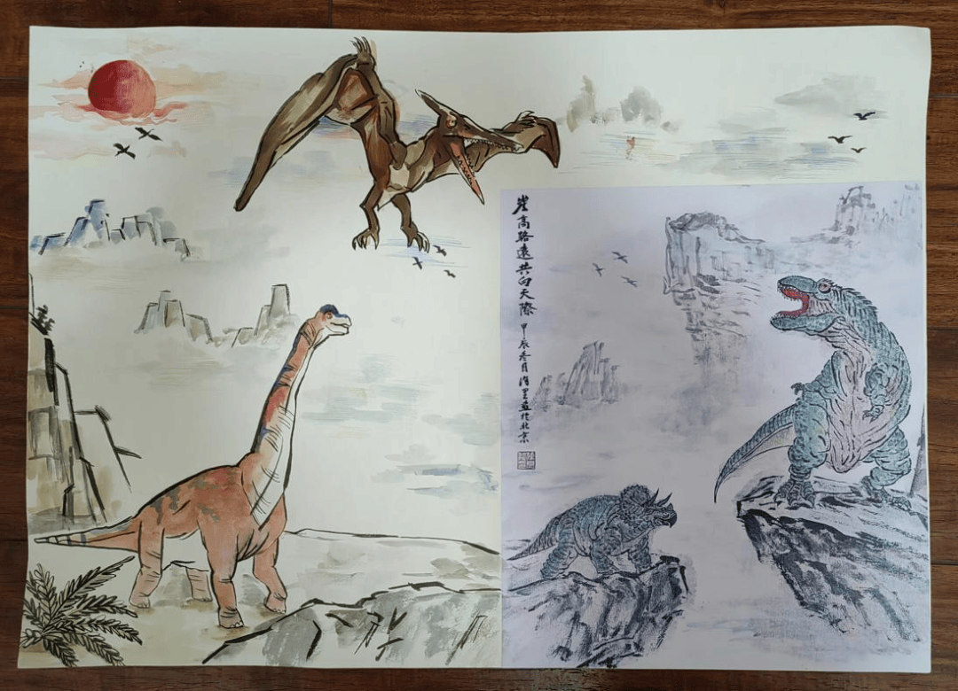 墨影龙踪08作品简介:在恐龙时代高大的树木,因大风而倒,砸中了路过的