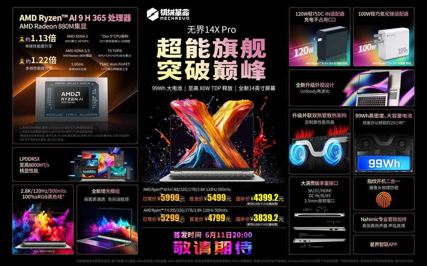 机械革命无界14X Pro 预热：14寸容纳99Wh大电池，首发价4799元