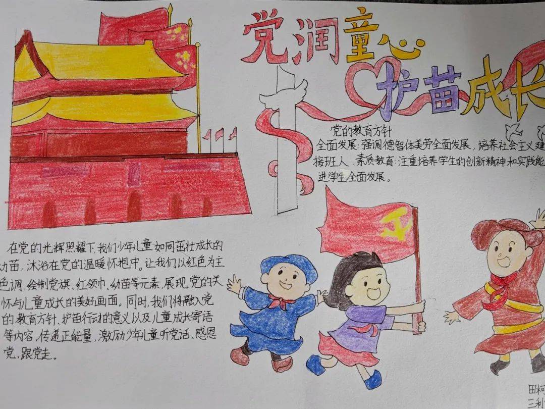 —高阳三利中学"党润童心 护苗成长"主题手抄报活动