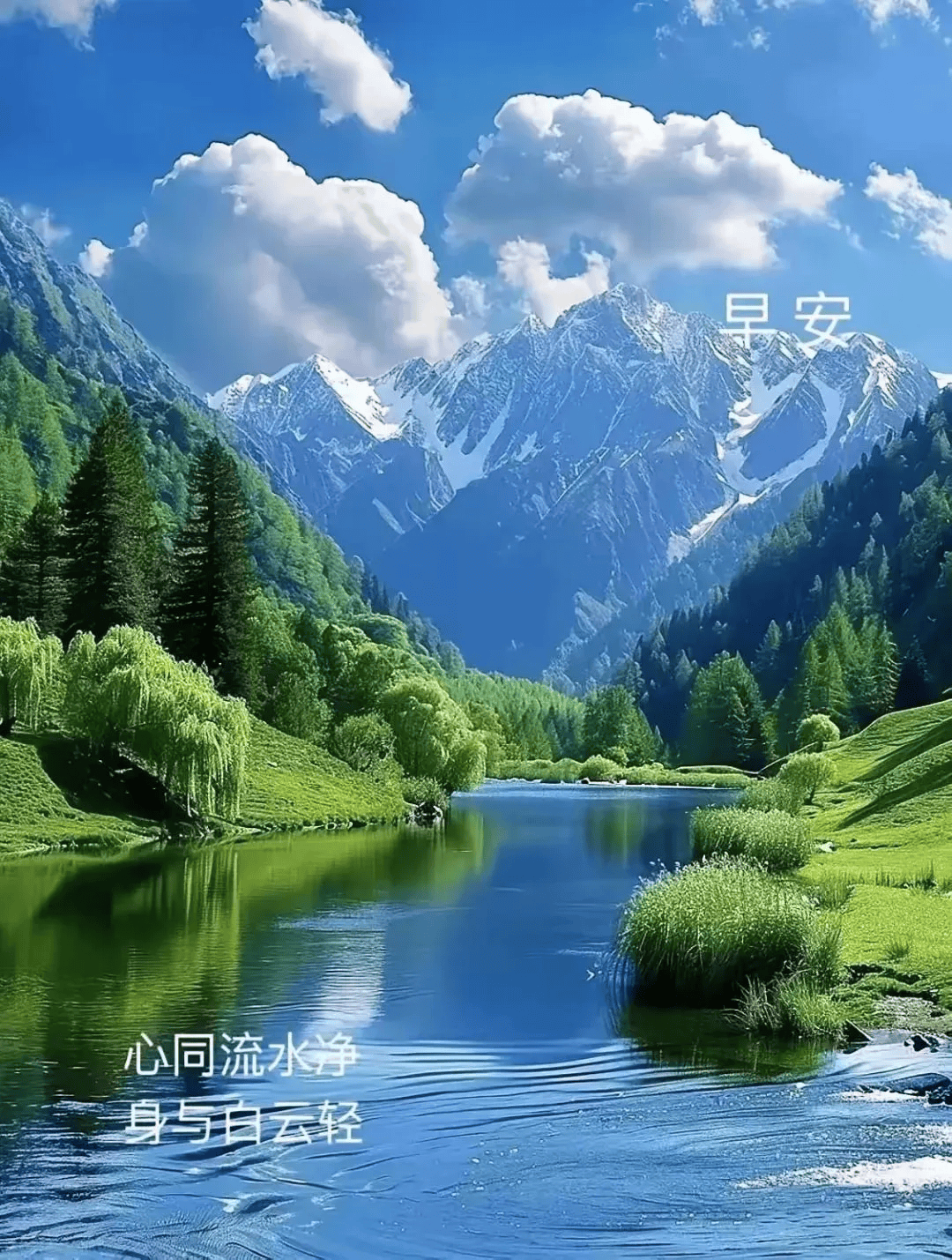 早安唯美图片早上好祝福语:晨安吉祥!