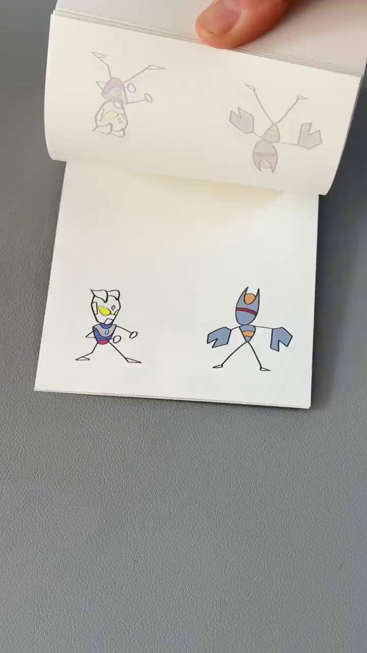 这么帅的奥特曼火柴人手翻画谁能拒绝啊!火柴人手翻画火柴人奥特曼