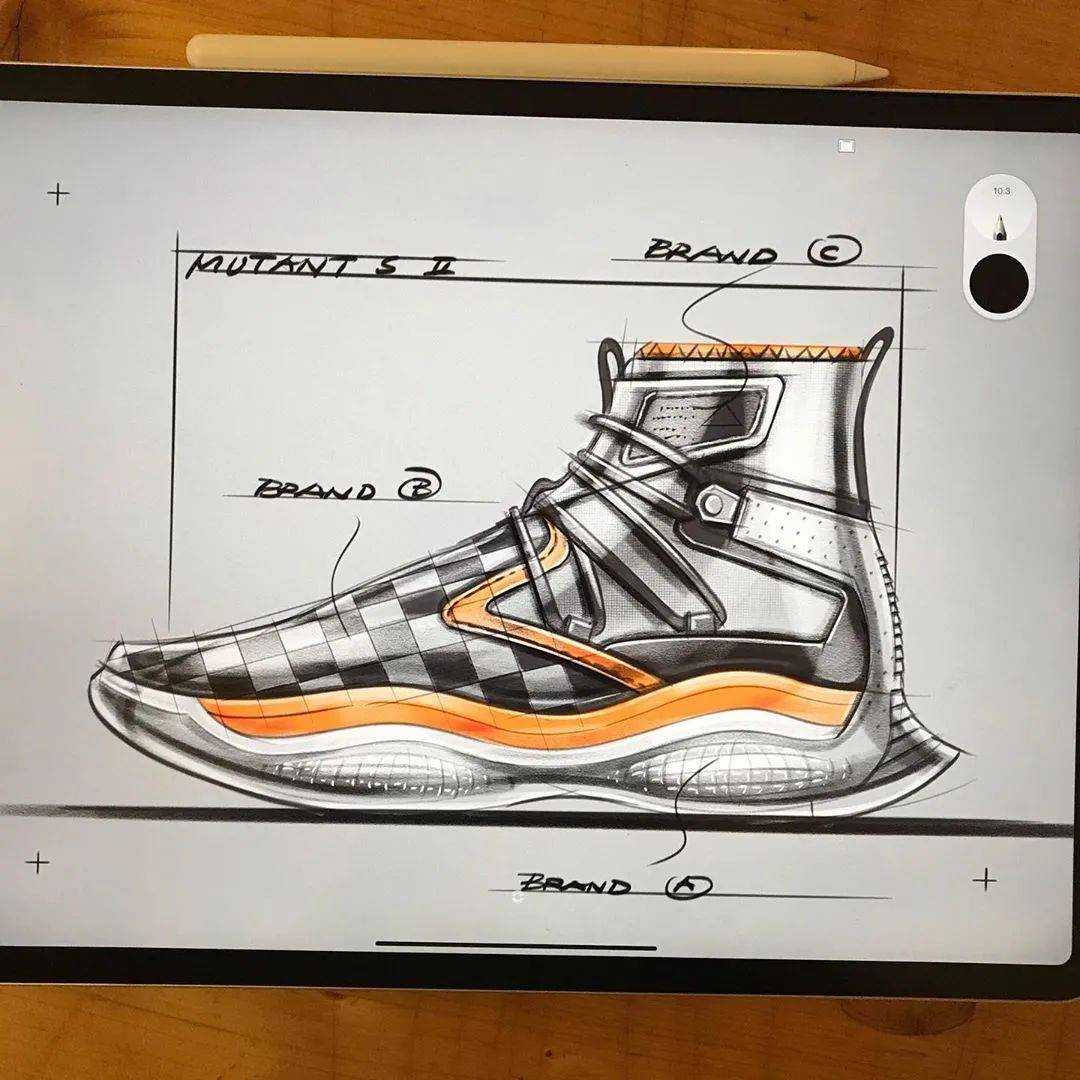 2,鞋子手绘前期草图1,鞋子后期提案手绘各种样式都有,可以练习画鞋