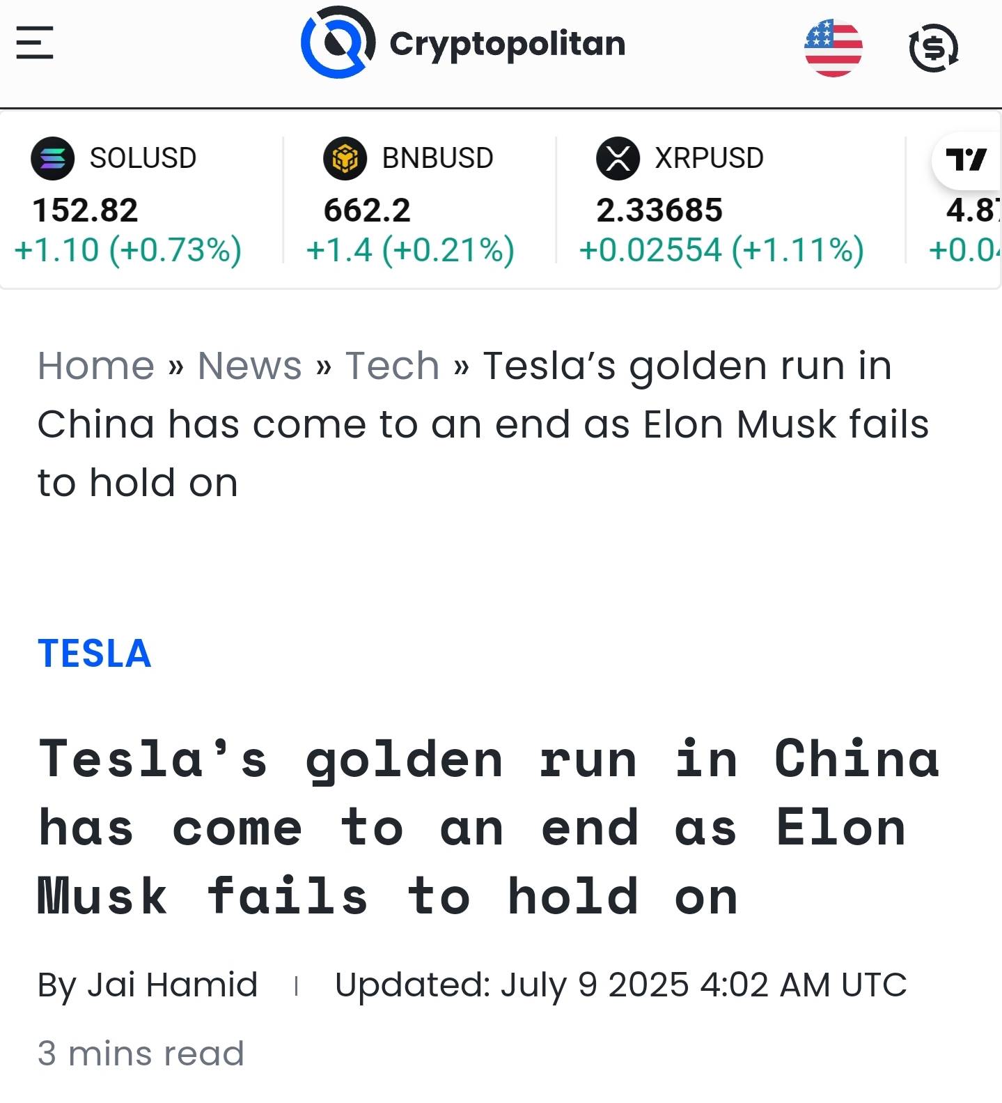 忽略中国市场的评论！长期以来，马斯克一直“
