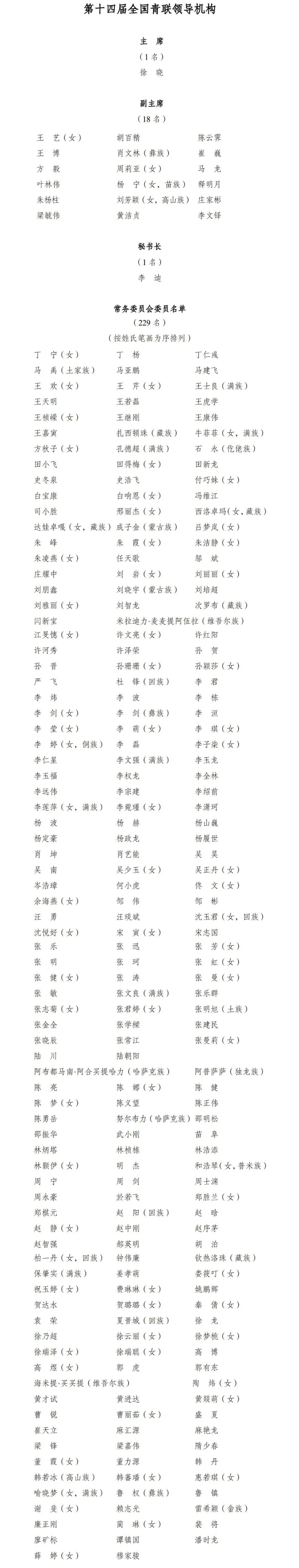 陈梦,当选第十四届全国青联常务委员