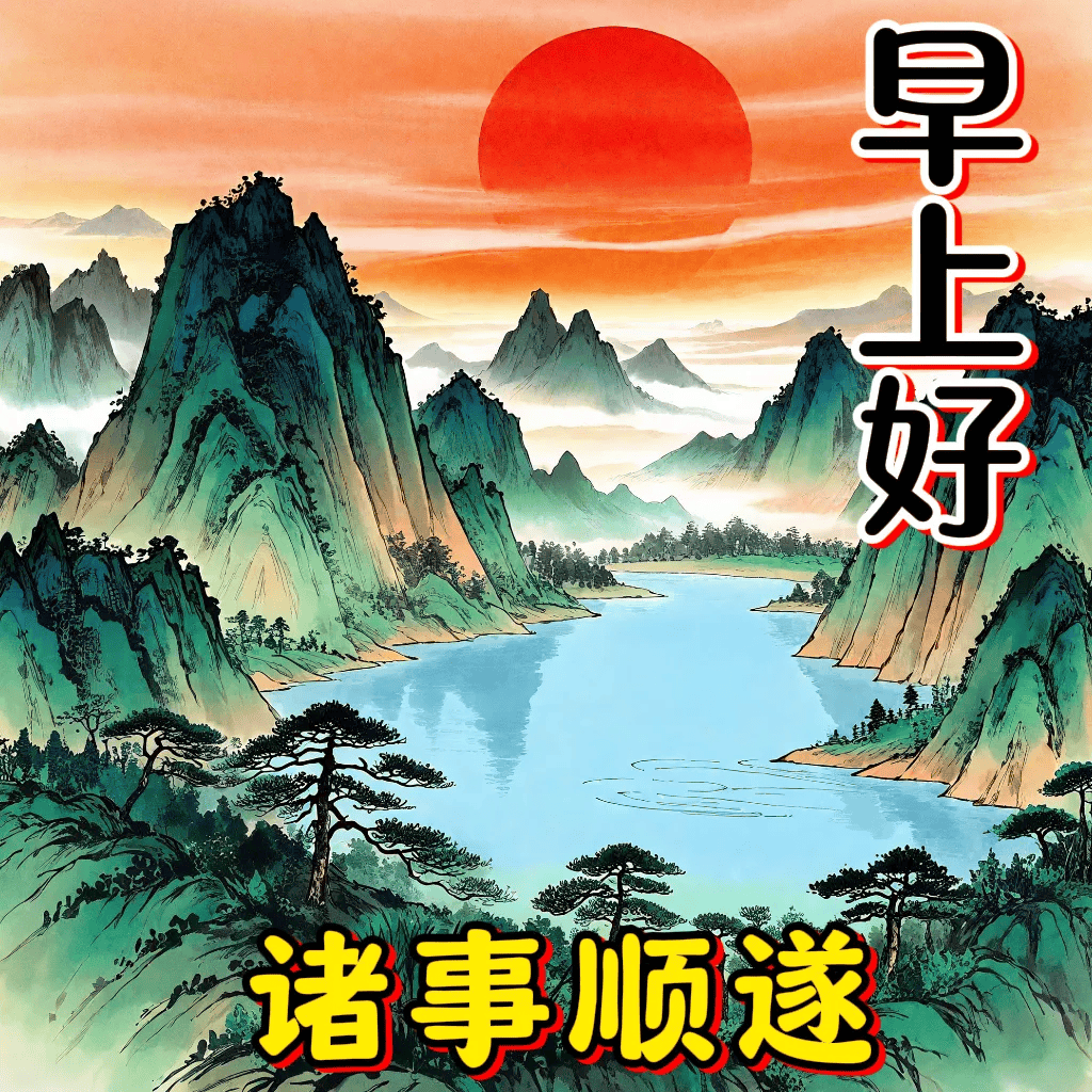 最新早上好漂亮图片祝福,清晨问声好,招财又进宝