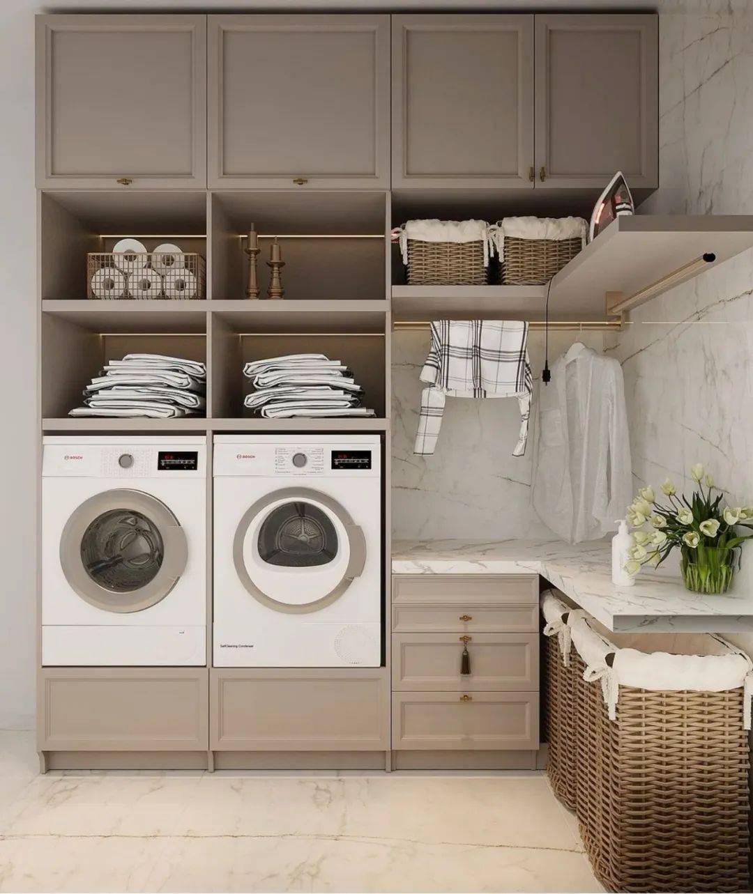 30款流行的洗衣房设计,利用小空间发挥大作用!