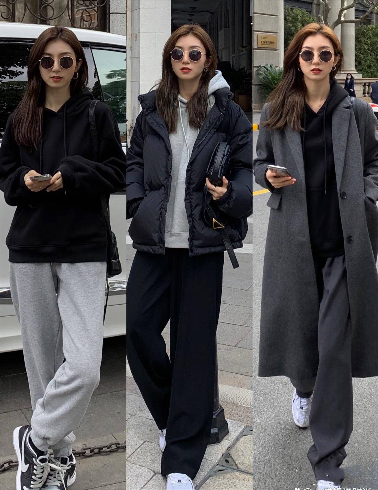 穿卫衣不一定配运动裤，今年流行“卫衣+阔腿裤”，又美又飒