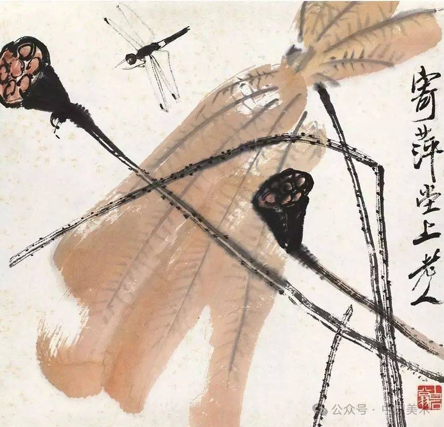 齊白石 荷葉圖 齐白石画荷_荷花_cm_鸳鸯