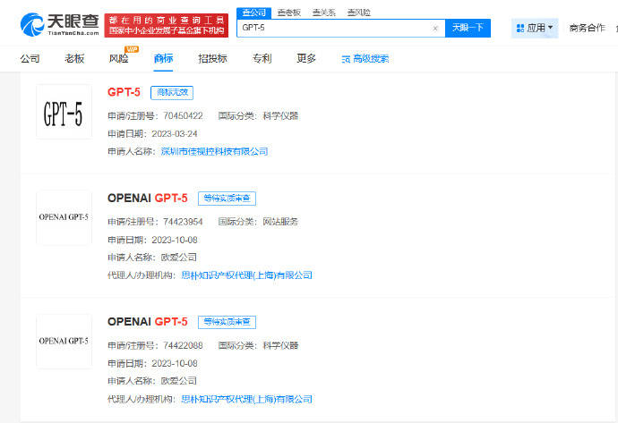 GPT-5中国商标申请受阻，OpenAI面临驳回挑战