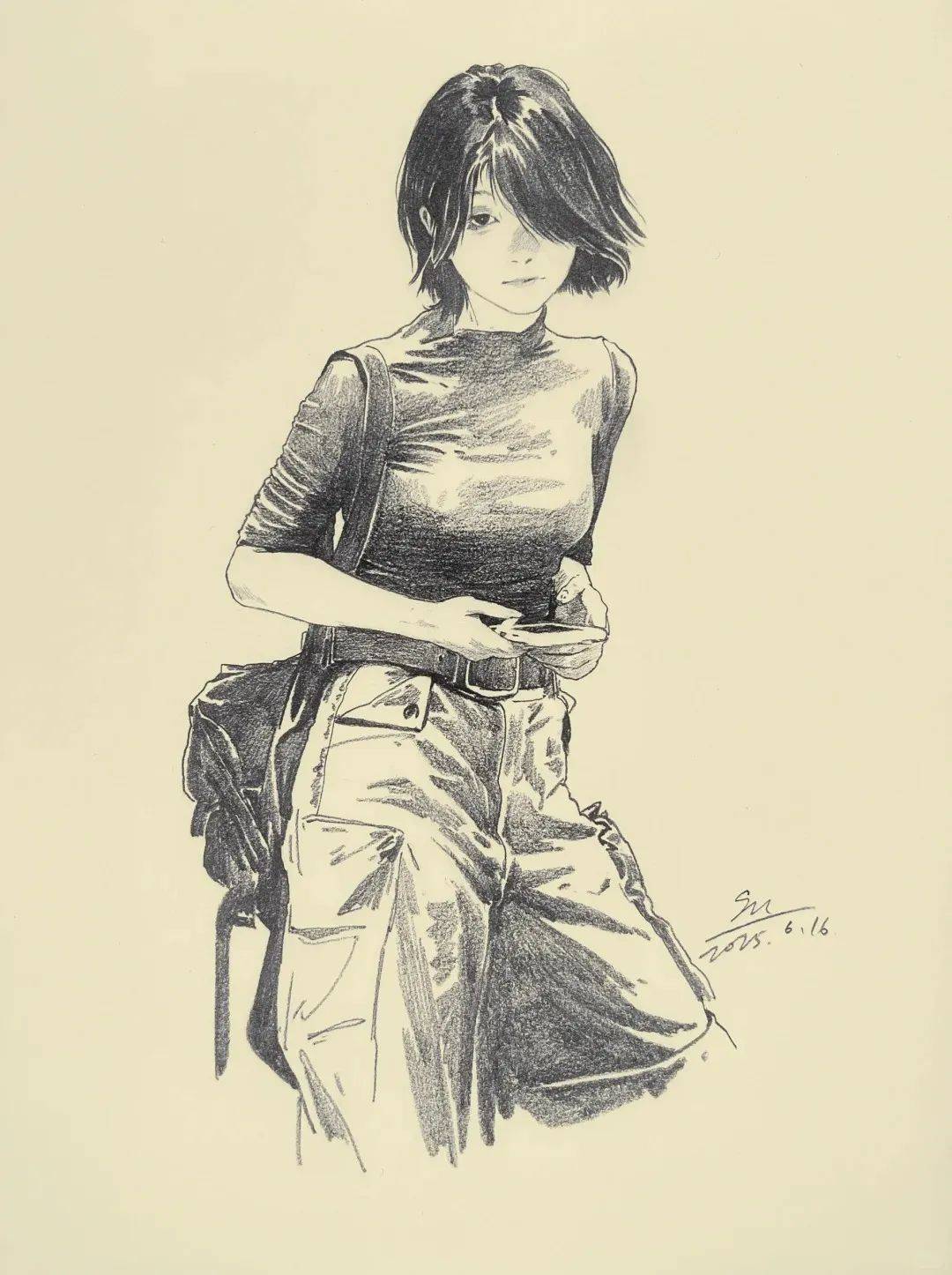 央美速写造型第一名,线条太美了,网友:联考画成这样,死路一条