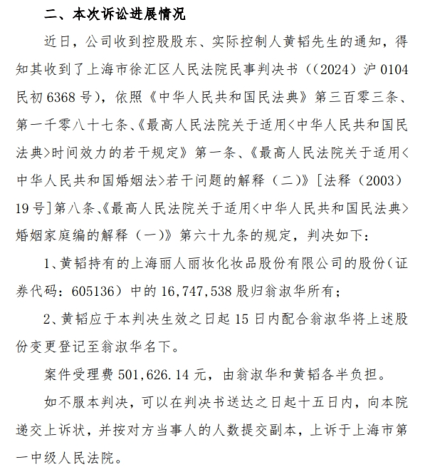 确认了！离婚！她分走1.72亿元