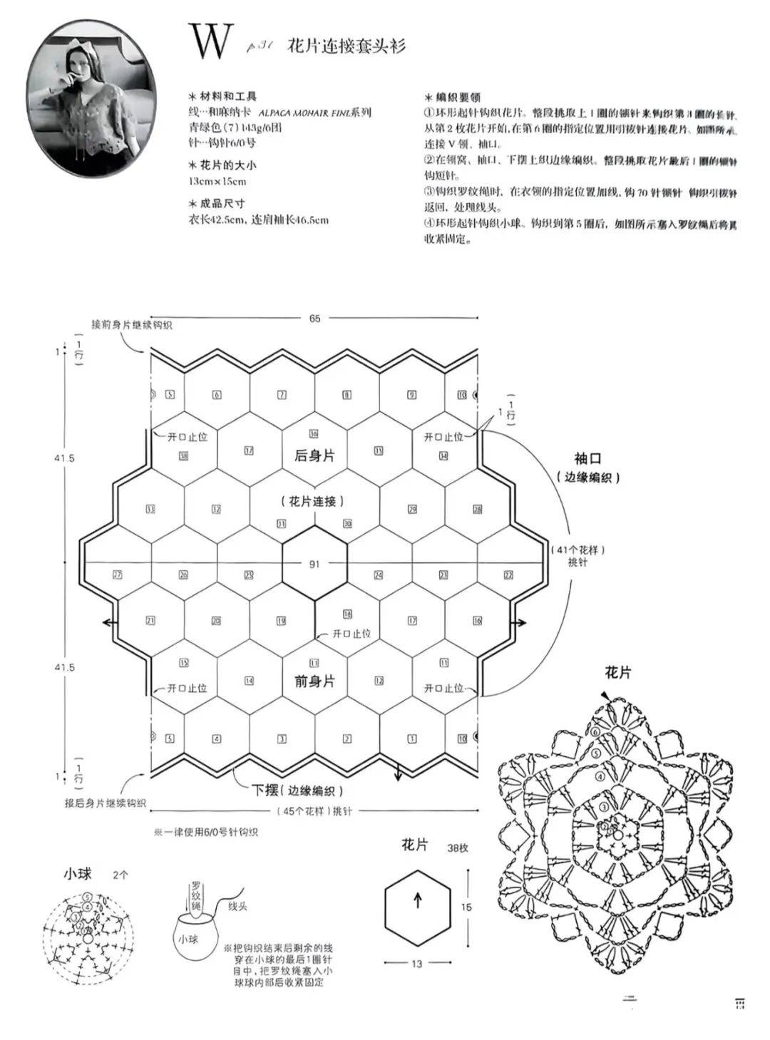 拼花套头衫图解