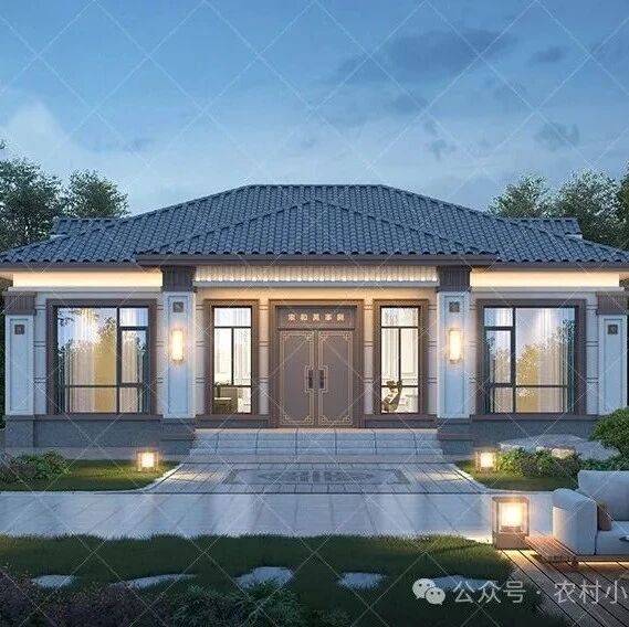 绝美沦陷!30款一层新中式自建房小院别墅,给您向往的乡村生活。_厨房_公卫_农村