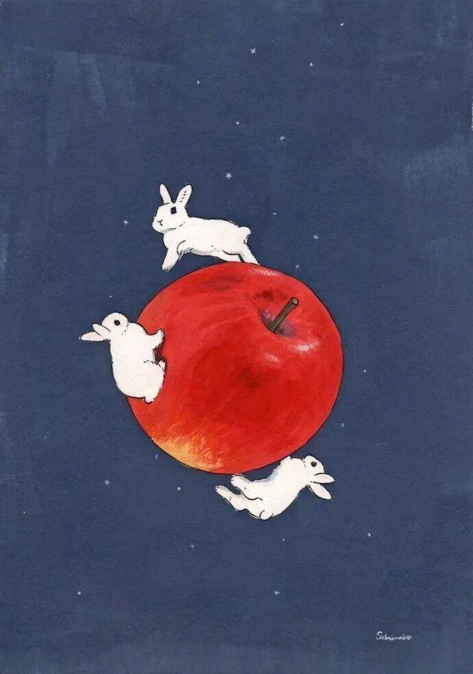 插画| 月亮之上的兔子
