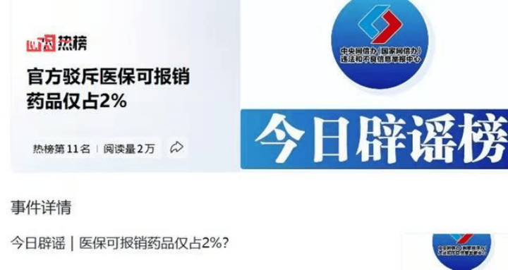 网传医保可报销药品仅占 2%？真相竟然是——