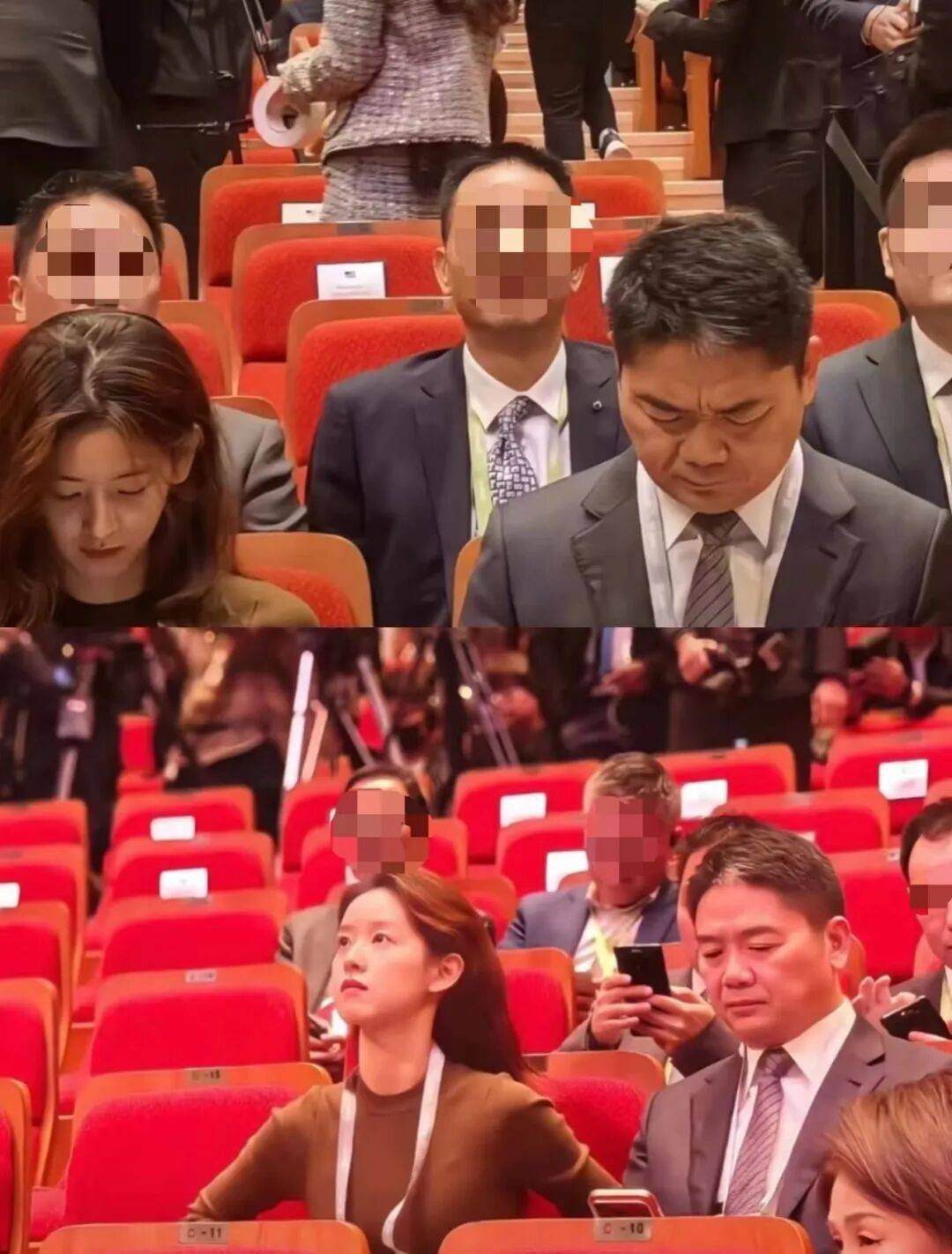 刘强东章泽天出席会议照片被抓拍，刘强东发朋友圈：这是哪个企业家给我拍的照片？_墨镜_网友_游后